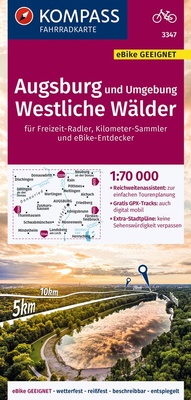 Abbildung von: KOMPASS Fahrradkarte 3347 Augsburg und Umgebung, Westliche Wälder 1:70.000 - KOMPASS-Karten