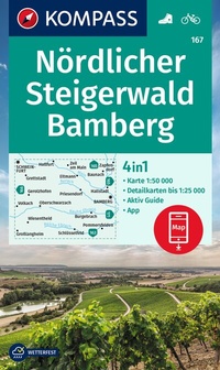 Abbildung von: KOMPASS Wanderkarte 167 Nördlicher Steigerwald, Bamberg 1:50.000 - KOMPASS-Karten