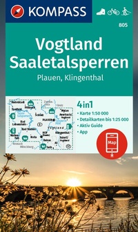 Abbildung von: KOMPASS Wanderkarte 805 Vogtland, Saaletalsperren, Plauen, Klingenthal 1:50.000 - KOMPASS-Karten