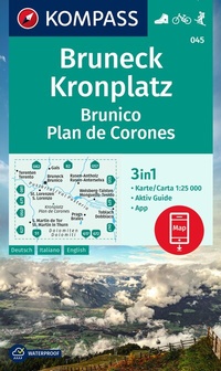 Abbildung von: KOMPASS Wanderkarte 045 Bruneck, Kronplatz / Brunico, Plan de Corones 1:25.000 - KOMPASS-Karten