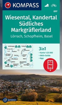 Abbildung von: KOMPASS Wanderkarte 897 Wiesental, Kandertal, Südliches Markgräflerland, Lörrach, Schopfheim, Basel 1:25.000 - KOMPASS-Karten