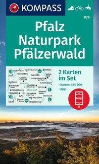 Abbildung von: KOMPASS Wanderkarten-Set 826 Pfalz, Naturpark Pfälzerwald (2 Karten) 1:50.000 - KOMPASS-Karten