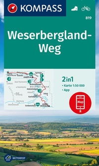 Abbildung von: KOMPASS Wanderkarte 819 Weserbergland-Weg 1:50.000 - KOMPASS-Karten