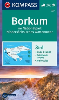 Abbildung von: KOMPASS Wanderkarte 727 Borkum im Nationalpark Niedersächsisches Wattenmeer 1:15.000 - KOMPASS-Karten