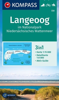 Abbildung von: KOMPASS Wanderkarte 731 Langeoog im Nationalpark Niedersächsisches Wattenmeer 1:15.000 - KOMPASS-Karten
