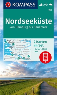 Abbildung von: KOMPASS Wanderkarten-Set 723 Nordseeküste von Hamburg bis Dänemark (2 Karten) 1:50.000 - KOMPASS-Karten