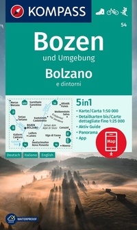 Abbildung von: KOMPASS Wanderkarte 54 Bozen und Umgebung / Bolzano e dintorni 1:50.000 - KOMPASS-Karten