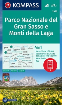 Abbildung von: KOMPASS Wanderkarte 2476 Parco Nazionale del Gran Sasso e Monti della Laga 1:50.000 - KOMPASS-Karten