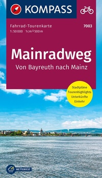 Abbildung von: KOMPASS Fahrrad-Tourenkarte Mainradweg, Von Bayreuth nach Mainz 1:50.000 - KOMPASS-Karten