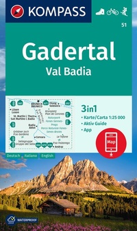 Abbildung von: KOMPASS Wanderkarte 51 Gadertal / Val Badia 1:25.000 - KOMPASS-Karten
