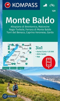 Abbildung von: KOMPASS Wanderkarte 129 Monte Baldo, Malcesine, Nago-Torbole, Garda 1:25.000 - KOMPASS-Karten