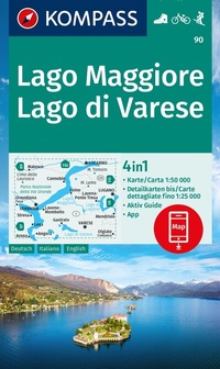 Abbildung von: KOMPASS Wanderkarte 90 Lago Maggiore, Lago di Varese 1:50.000 - KOMPASS-Karten