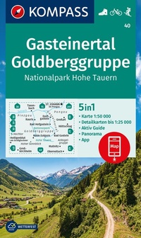 Abbildung von: KOMPASS Wanderkarte 40 Gasteinertal, Goldberggruppe, Nationalpark Hohe Tauern 1:50.000 - KOMPASS-Karten