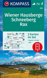 Abbildung von: KOMPASS Wanderkarten-Set 228 Wiener Hausberge, Schneeberg, Rax (2 Karten) 1:25.000 - KOMPASS-Karten