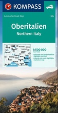 Cover: KOMPASS Autokarte Oberitalien, Italia settentrionale, Northern Italy, Italie du Nord 1:500.000 - KOMPASS-Karten