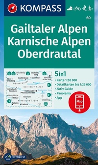 Abbildung von: KOMPASS Wanderkarte 60 Gailtaler Alpen, Karnische Alpen, Oberdrautal 1:50.000 - KOMPASS-Karten
