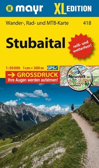 Abbildung von: Mayr Wanderkarte Stubaital XL 1:30.000 - WALTER MAYR VERLAG