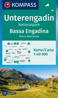 Abbildung von: KOMPASS Wanderkarte 98 Unterengadin, Nationalpark / Bassa Engadina, Parco Nazionale 1:40.000 - KOMPASS-Karten