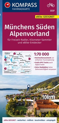Abbildung von: KOMPASS Fahrradkarte 3337 Münchens Süden, Alpenvorland 1:70.000 - KOMPASS-Karten