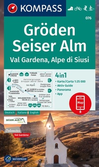 Abbildung von: KOMPASS Wanderkarte 076 Gröden, Seiser Alm, Val Gardena, Alpe di Siusi 1:25.000 - KOMPASS-Karten