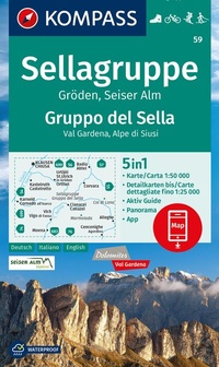 Abbildung von: KOMPASS Wanderkarte 59 Sellagruppe, Gröden, Seiseralm / Gruppo del Sella, Val Gardena, Alpe di Siusi 1:50.000 - KOMPASS-Karten