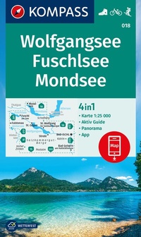Abbildung von: KOMPASS Wanderkarte 018 Wolfgangsee, Fuschlsee, Mondsee 1:25.000 - KOMPASS-Karten