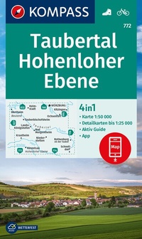 Abbildung von: KOMPASS Wanderkarte 772 Taubertal, Hohenloher Ebene 1:50.000 - KOMPASS-Karten