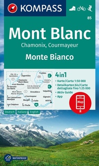 Abbildung von: KOMPASS Wanderkarte 85 Mont Blanc / Monte Bianco 1:50.000 - KOMPASS-Karten