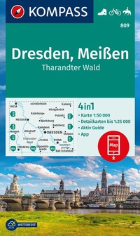Abbildung von: KOMPASS Wanderkarte 809 Dresden, Meißen, Tharandter Wald 1:50.000 - KOMPASS-Karten