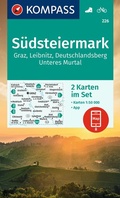 Cover: KOMPASS Wanderkarten-Set 226 S&uuml;dsteiermark, Graz, Leibnitz, Deutschlandsberg, Unteres Murtal (2 Karten) 1:50.000 - KOMPASS-Karten