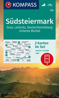 Abbildung von: KOMPASS Wanderkarten-Set 226 Südsteiermark, Graz, Leibnitz, Deutschlandsberg, Unteres Murtal (2 Karten) 1:50.000 - KOMPASS-Karten