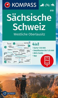 Abbildung von: KOMPASS Wanderkarte 810 Sächsische Schweiz, Westliche Oberlausitz 1:50.000 - KOMPASS-Karten