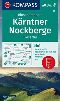 Abbildung von: KOMPASS Wanderkarte 66 Biosphärenpark Kärntner Nockberge, Liesertal 1:50.000 - KOMPASS-Karten