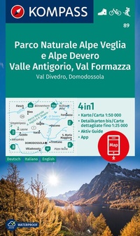 Abbildung von: KOMPASS Wanderkarte 89 Parco Naturale Alpe Veglia e Alpe Devero, Valle Antigorio, Val Formazza, Val Divedro, Domodossola 1:50.000 - KOMPASS-Karten