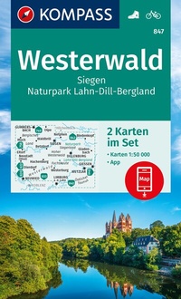 Abbildung von: KOMPASS Wanderkarten-Set 847 Westerwald, Siegen, Naturpark Lahn-Dill-Bergland (2 Karten) 1:50.000 - KOMPASS-Karten