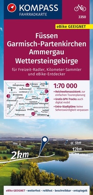 Abbildung von: KOMPASS Fahrradkarte 3350 Füssen, Garmisch-Partenkirchen, Ammergau, Wettersteingebirge 1:70.000 - KOMPASS-Karten