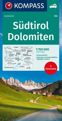 Abbildung von: KOMPASS Autokarte Südtirol, Dolomiten 1:150.000 - KOMPASS-Karten
