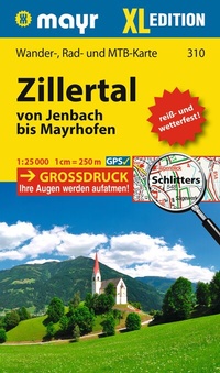 Abbildung von: Mayr Wanderkarte Zillertal - Von Jenbach bis Mayrhofen XL 1:25.000 - WALTER MAYR VERLAG