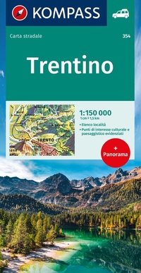 Abbildung von: KOMPASS Autokarte Trentino 1:150.000 - KOMPASS-Karten