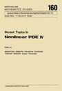 Cover: Recent Topics in Nonlinear PDE IV - Elsevier