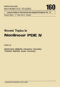 Enlarge image Cover: Recent Topics in Nonlinear PDE IV - Elsevier