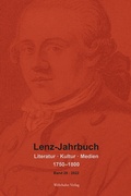 Cover: Lenz-Jahrbuch 28 (2022) - Wehrhahn Verlag