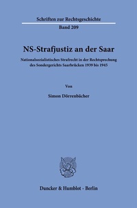 Abbildung von: NS-Strafjustiz an der Saar. - Duncker & Humblot