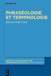 Abbildung von: Phraséologie et terminologie - De Gruyter