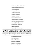 Cover: The Study of Lives - Routledge