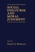 Cover: Social Discourse and Moral Judgement - Academic Press