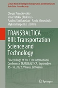 Cover: TRANSBALTICA XIII: Transportation Science and Technology - Springer