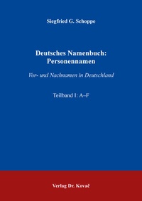Abbildung von: Deutsches Namenbuch: Personennamen - Kovac, Dr. Verlag