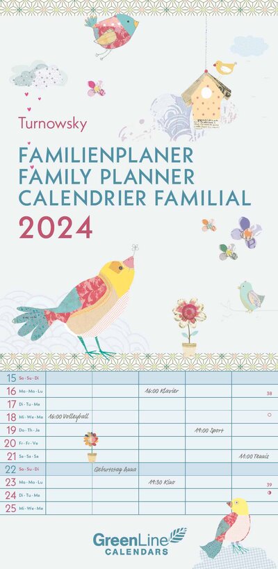 Abbildung von: GreenLine Turnowsky 2024 Familienplaner -Wandkalender - Familien-Kalender - 22x45 - GreenLine