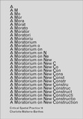 Cover: A Moratorium on New Construction - Sternberg Press